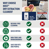 HOST® Dry Extraction Cleaner - Natural, Non-Toxic, Biodegradable Cleaning Compound for Carpets, Grouted Tile, and Textured Floors - Low Moisture