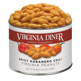 Virginia Diner Natural Virginia Spicy Habanero Chili Peanuts, Gourmet Blister Roasted Nuts in Resealable Gift Tin 18 oz