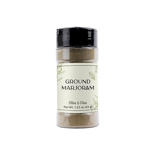 Olive & Vine Ground Marjoram, Earthy & Sweet, Seasoning for Soups, Stews, and Roasts, With Rich Tradition, Authentic Taste, For Global Recipes (1.52