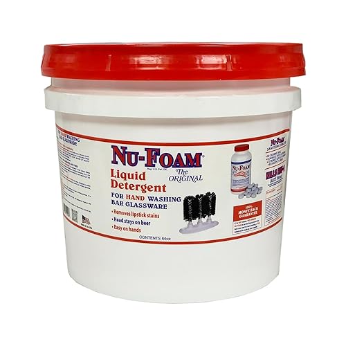Nu-Foam Glass Washing Powder - Detergent for Bar Glassware - Original Streak-Free Solution - Hand Washing Bar, Tavern, Brewery Supplies - Spotless