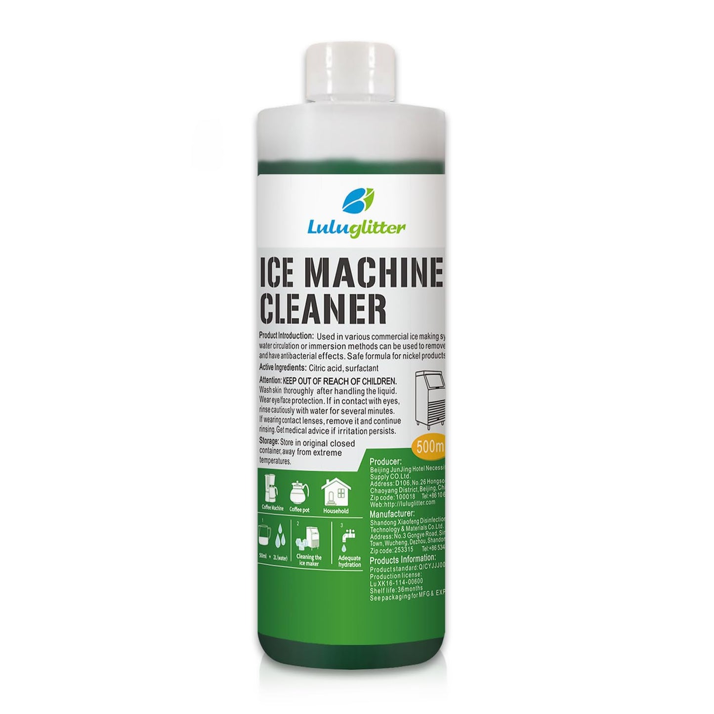 LULUGLITTER Ice Machine Cleaner and Descaler 16 fl oz - Ice Maker Cleaner and Descaler - Compatible with All Major Brands (Scotsman, KitchenAid