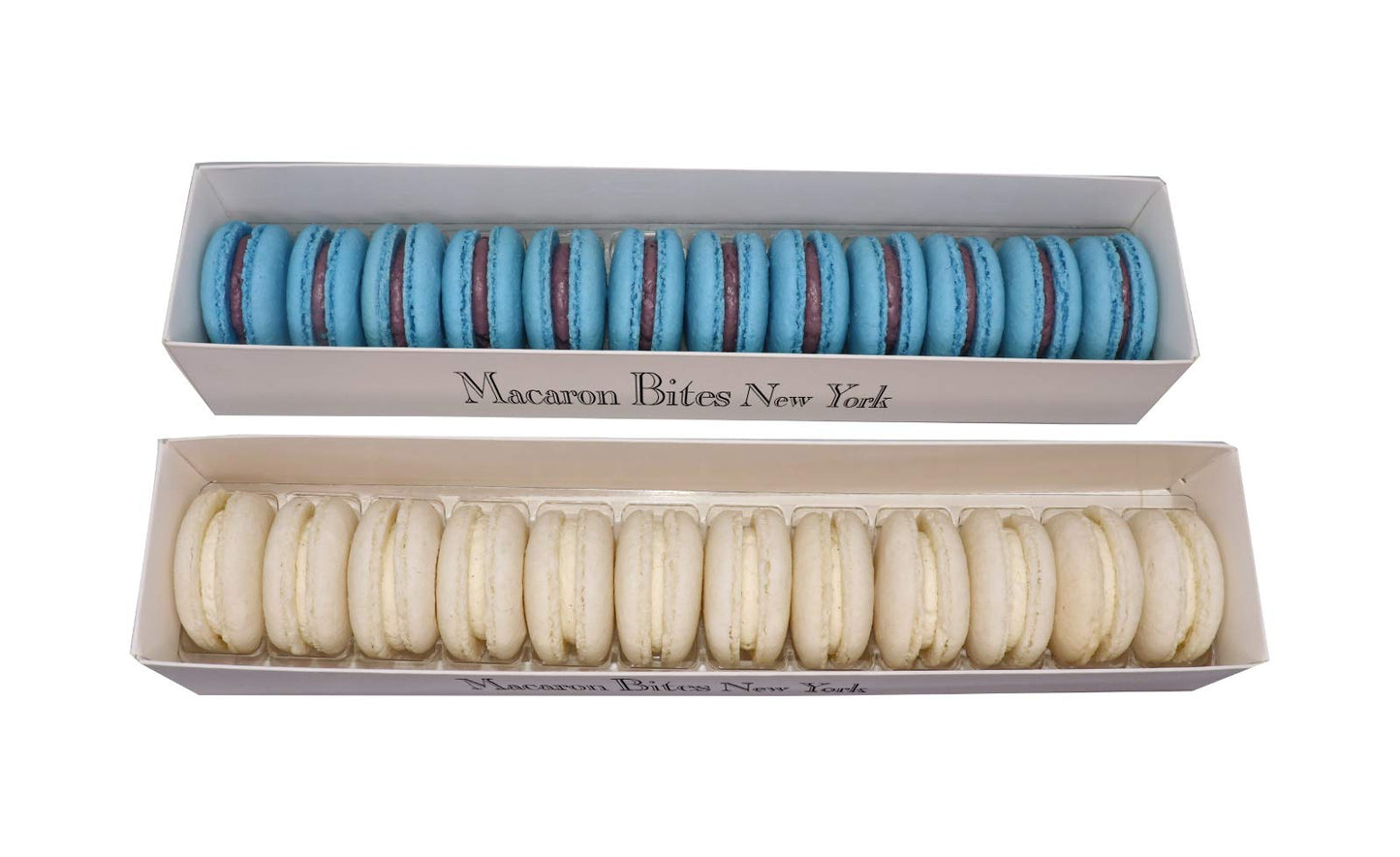 Macaron - Blue and White French Macarons, Gourmet Cookie Gift Box, Macaroon