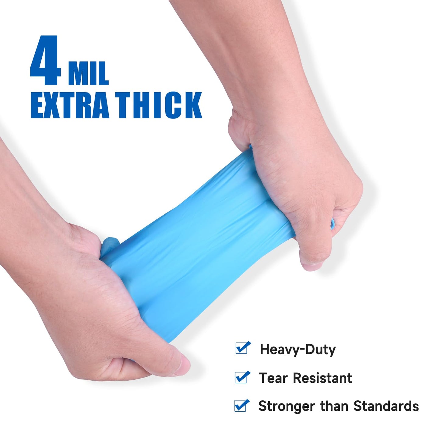 EDI Nitrile Gloves Blue - Disposable, Medium, 100 Count, Powder & Latex-Free, Food Safe, Chemical Resistant, 4 Mil Thickness