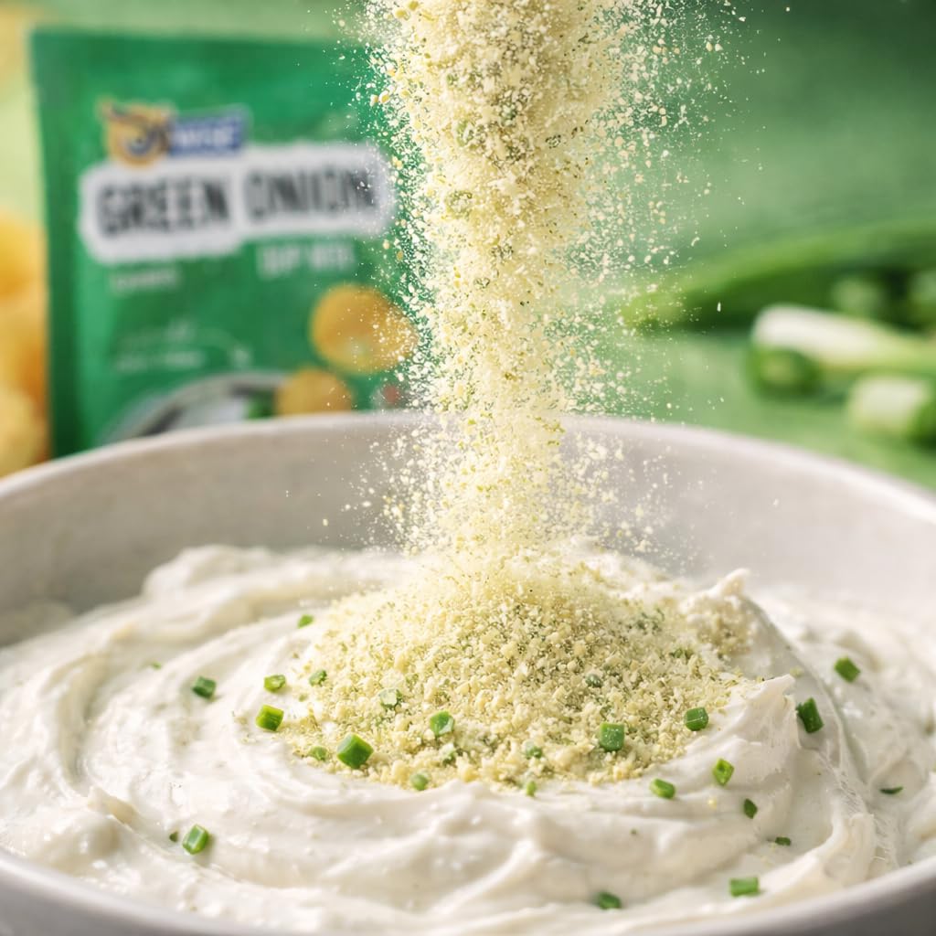 Wise Snacks Green Onion Dry Dip Mix 0.5 oz (12 Packets) - Gourmet Seasoning Blend for Snacks, Appetizers, and Party Platters, No Artificial Flavors