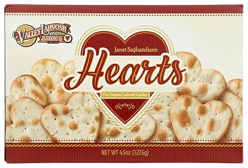 Valley Lahvosh Hearts Crackerbread, Original, 4.5-Ounce Boxes (Pack of 12) by Vally Lavosh