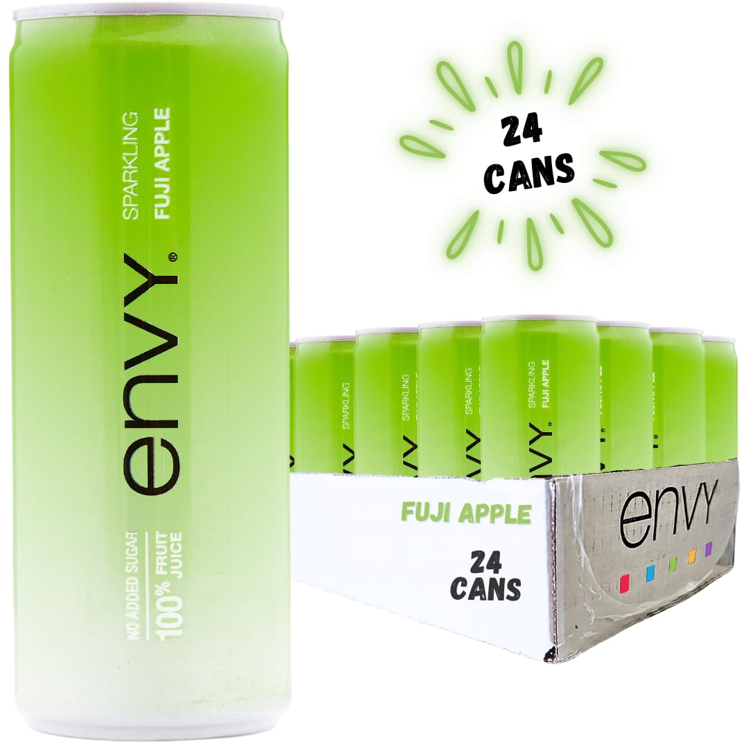 Envy Sparkling 100% Fruit Juice, Fuji Apple 8oz (Case of 24)