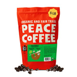 Peace Coffee Colombia Single Origin Medium Roast Whole Bean Coffee, 5 lb, Organic Fair Trade, Crisp, Mild Flavor, Shade Grown, Fresh Roasted