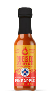 CHELSEA FIRE Wicked Hot Pineapple Hot Sauce - Sweet and Spicy Tropical Heat, Gourmet Hot Sauce with Fresh Pineapple Flavor - Perfect for Grilling