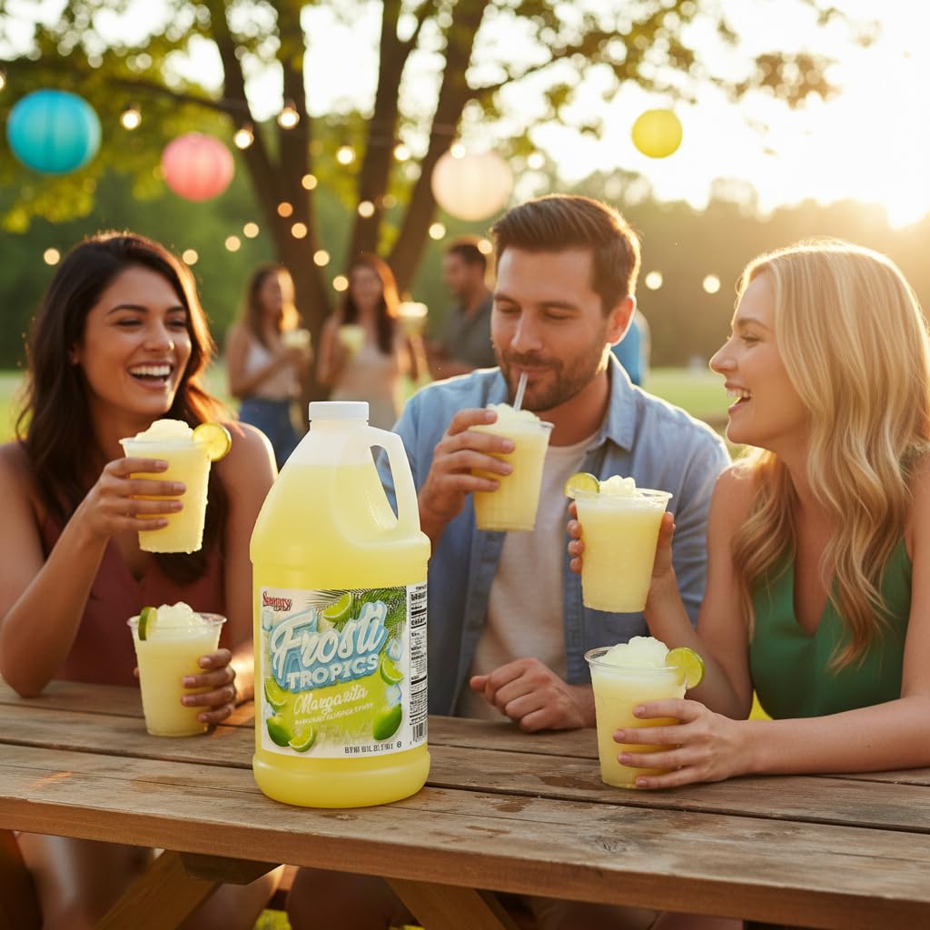 Snappy Frosti Tropics Margarita Slushie Mix, 6 Pack 1/2 Gallon, Slushy Syrup for Frozen Cocktails and Mocktails