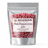 SavorSatch Pink Peppercorns - 4 oz Resealable Stand-Up Pouch | Whole Dried Pink Pepper | Non-GMO, Certified Kosher | Gourmet Spice for Cooking