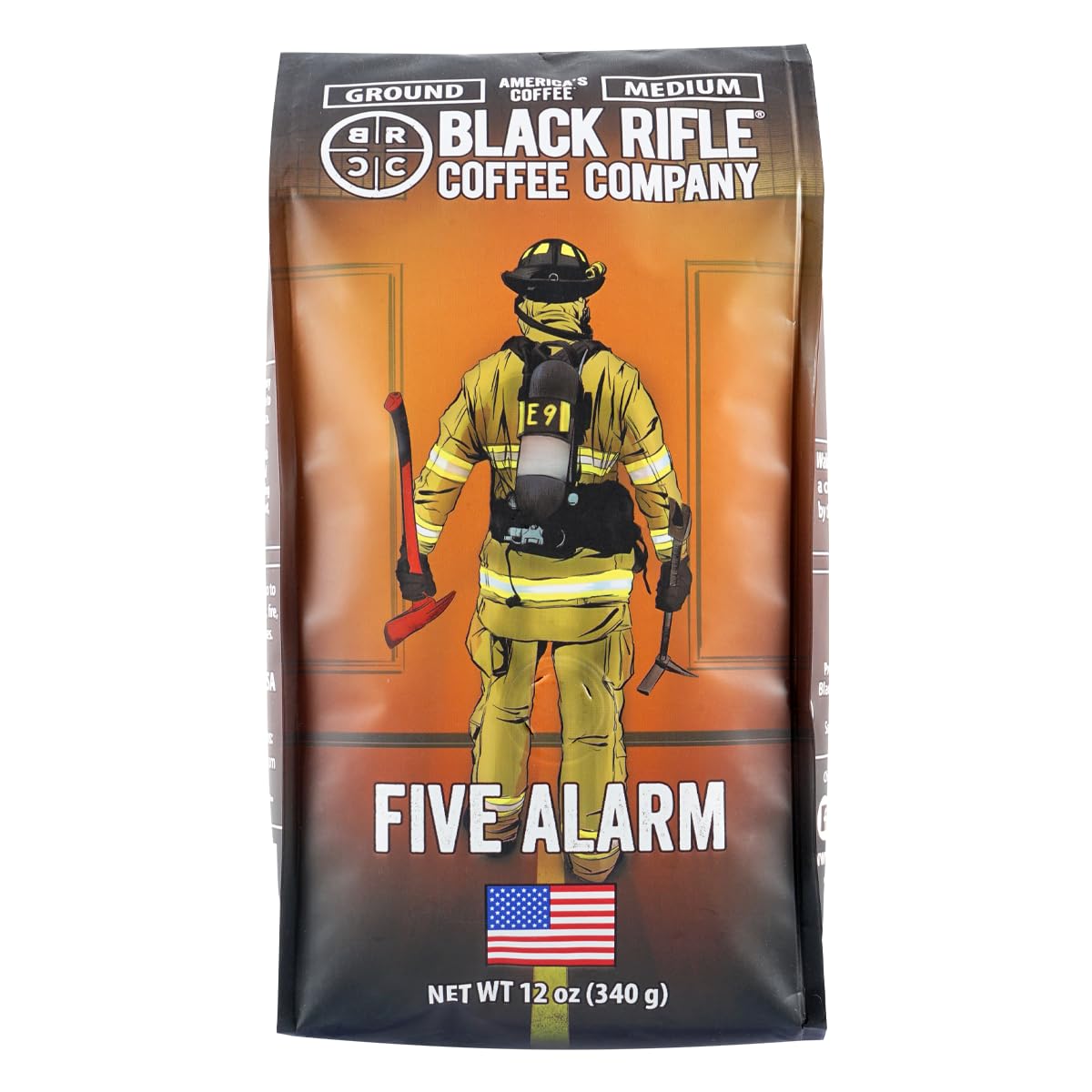 Black Rifle Coffee Company Five Alarm, 12oz Bag, Ground Coffee Medium Roast - Roasted Blend Made from Arabica Beans - Colombian & Brazilian Beans