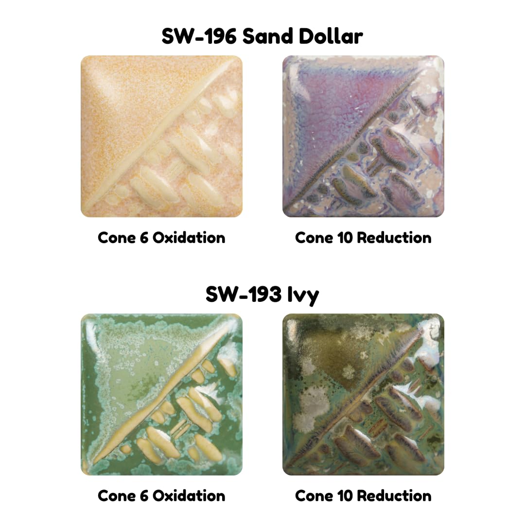 Mayco Stoneware Glazes 6-Pint Kit #4 (SWUAK4), 6 Assorted Colors