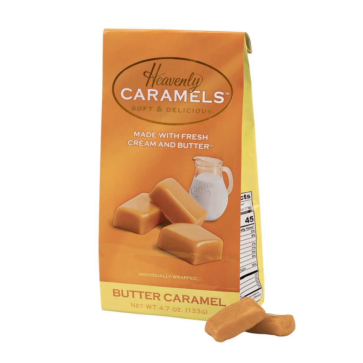 J Morgan Confections Heavenly Caramels, Butter Flavor (4.7 oz bag); Gourmet, Artisan Soft and Chewy Butter Caramel Candies, Creamy and Smooth
