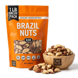 Oh! Nuts Brazil Nuts, Raw, Unsalted, No Shell, Whole - 1 lb in Resealable Bag - 100% Natural Nuts, Rich in Selenium - Vegan, Kosher, Gluten-Free Snack