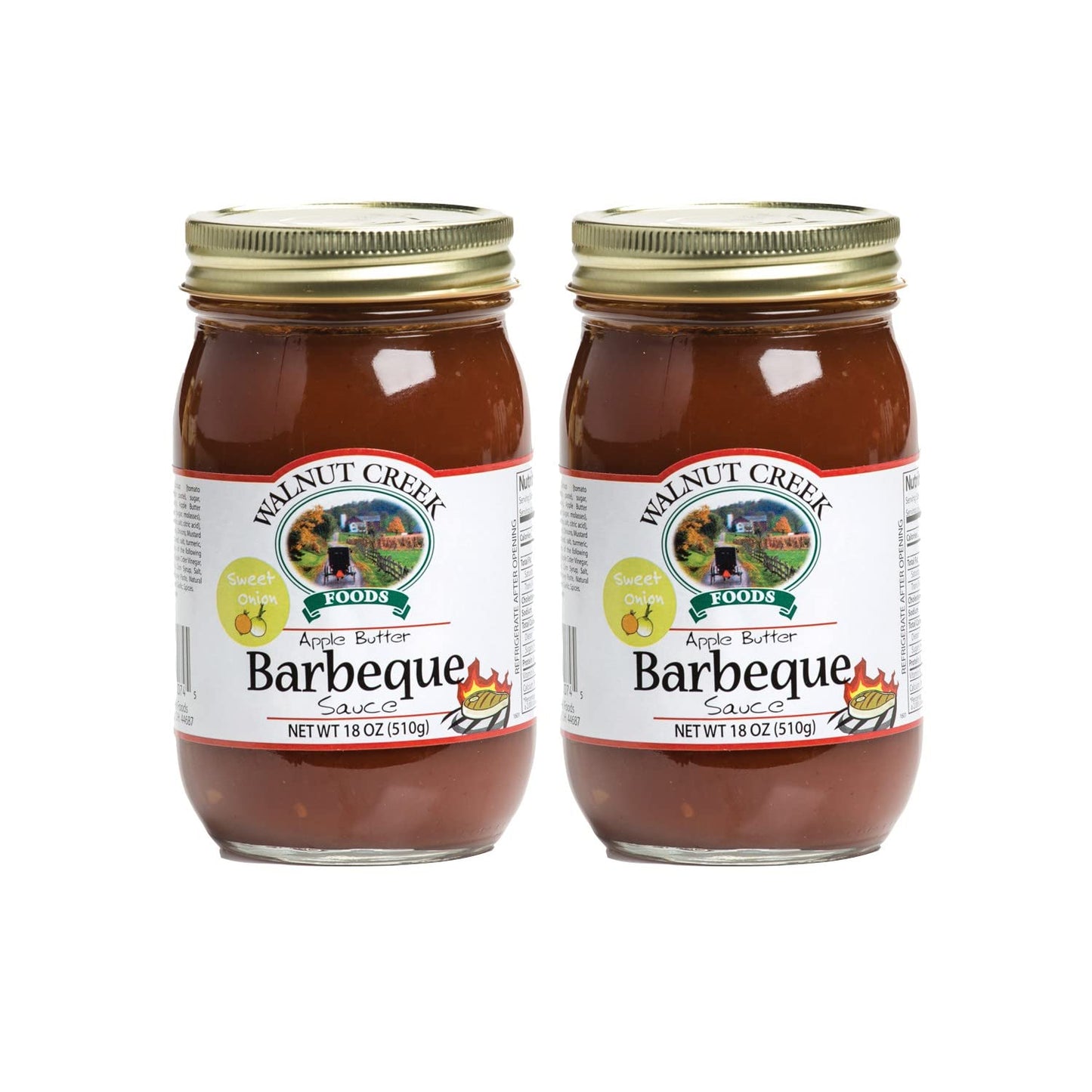 Walnut Creek Apple Butter Barbeque Sauce - Sweet Onion, 2 Jars