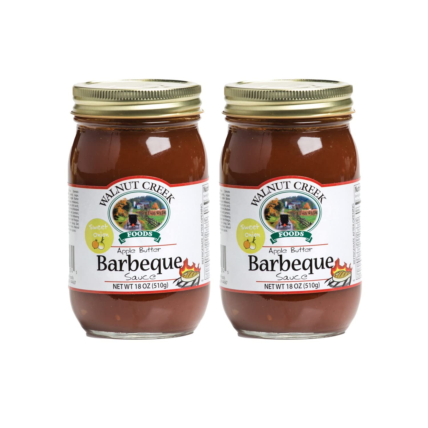Walnut Creek Apple Butter Barbeque Sauce - Sweet Onion, 2 Jars