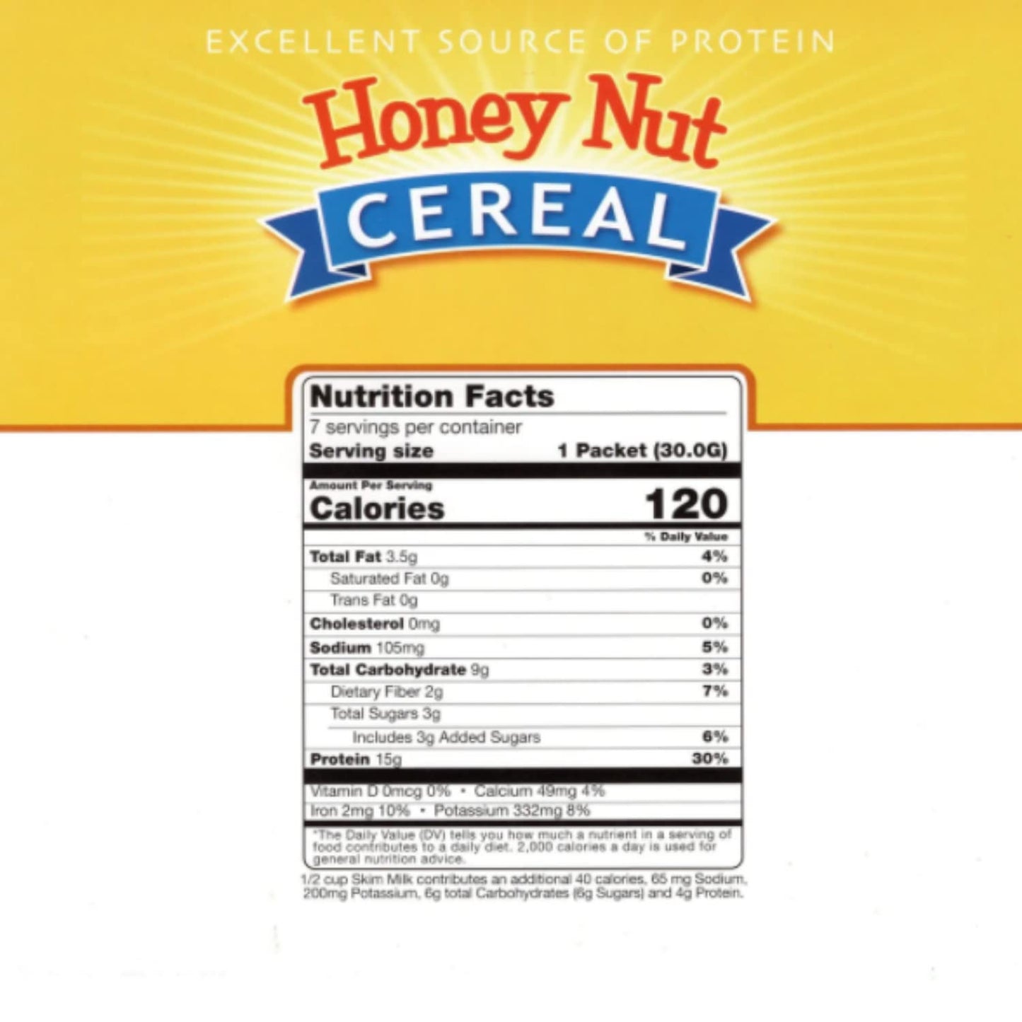 FITWISE - High Protein Cereal, 15g Protein, Low Sugar, Ideal Protein Compatible, 7 Servings Per Box (Honey Nut)