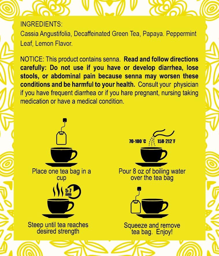 GT Dieter's Green Tea Lemon Flavor, 1.4 Ounce Box (20 Tea Bags)