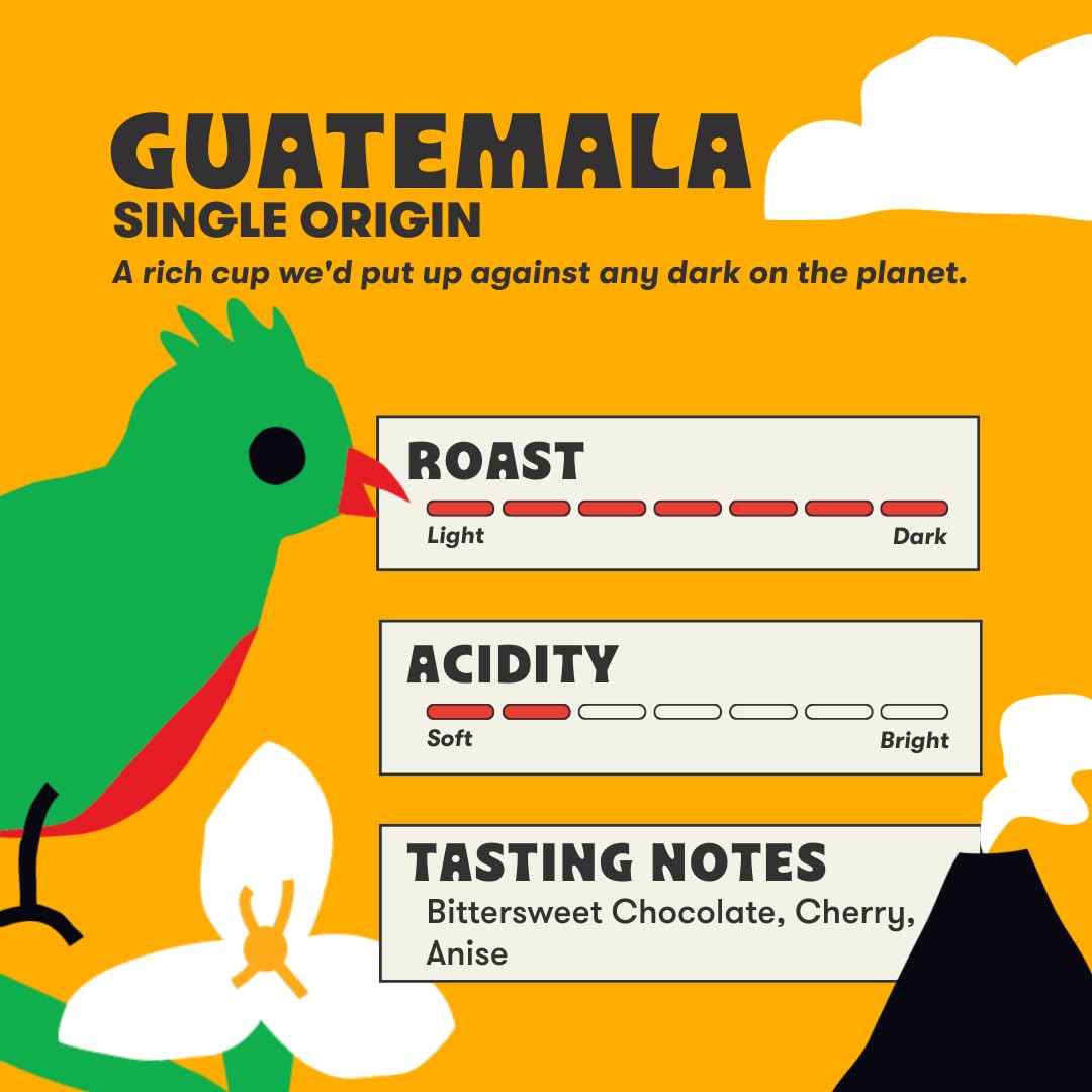 Peace Coffee Guatemala Single Origin Dark Roast Whole Bean Coffee, 5 lb, Organic Fair Trade, Smooth, Deep Flavor, Shade Grown, Fresh Roasted