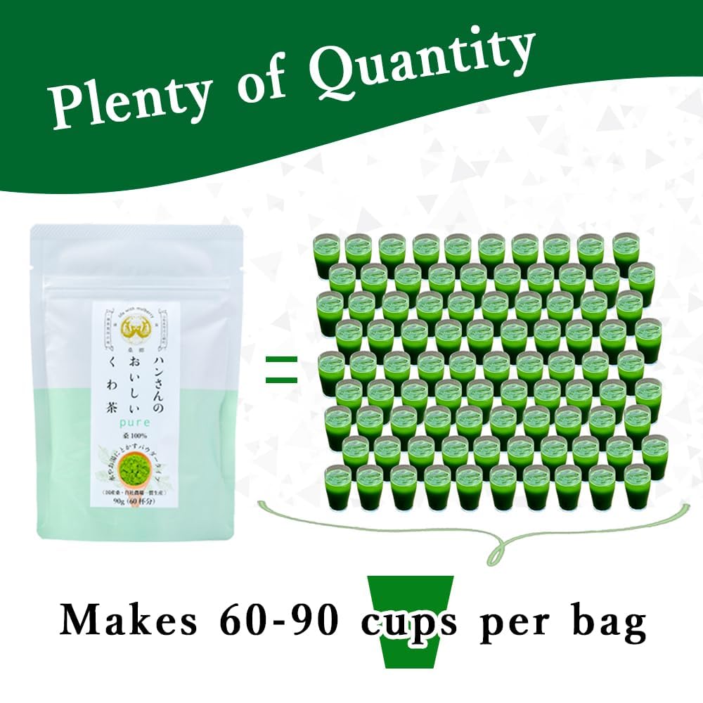 Glowrial Matcha 100% Organic Mulberry Leaves Tea(Green Tea Kuwa Matcha Powder)-Authentically Japanese(90g)