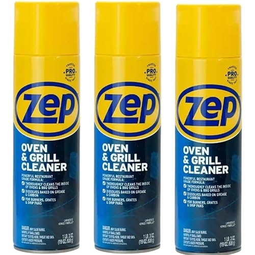 No Scent Oven And Grill Cleaner - 19 oz Foam Spray - Oven Cleaner and Grill Cleaner for Kitchen - Stove Top Cleaner Degreaser - 3 Count Value Pack