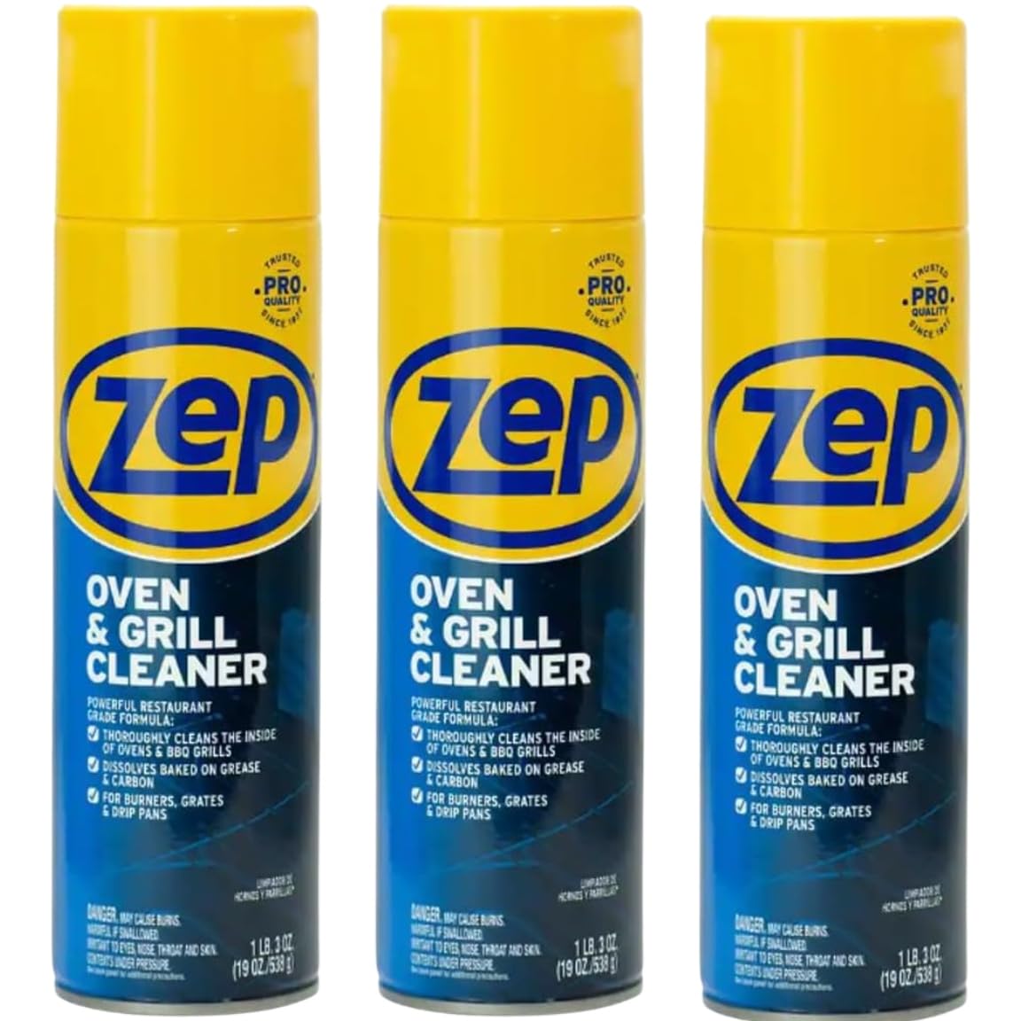 No Scent Oven And Grill Cleaner - 19 oz Foam Spray - Oven Cleaner and Grill Cleaner for Kitchen - Stove Top Cleaner Degreaser - 3 Count Value Pack