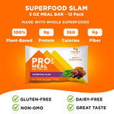 PROBAR - MEAL Bar, Superfood Slam, Non-GMO, Gluten-Free, Healthy, Plant-Based, Whole-Food Ingredients, Natural Energy (12 Count)