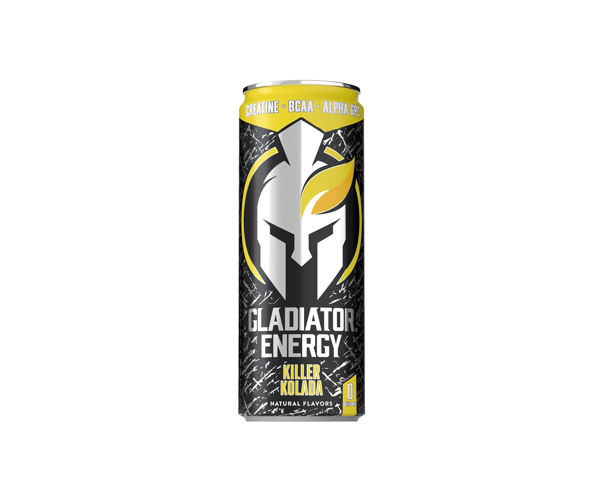Gladiator Energy Drink, Sugar-Free, 12 Pack, Killer Kolada, 12oz Cans, with Creatine, BCAA, and 250mg Caffeine