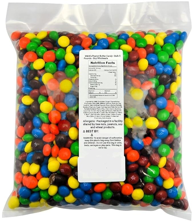 M&M Milk Chocolate Candy, 5 LB - Bulk Chocolate Candy Variety Pack - Chocolate Milk Candy Bulk - Delicious and Colorful Candy for Party Bags - Extra