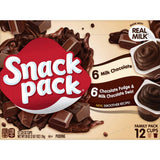 Snack Pack Chocolate Fudge & Milk Chocolate Swirl Pudding Cups, 3.25 Oz., 12 Count (Pack of 2)