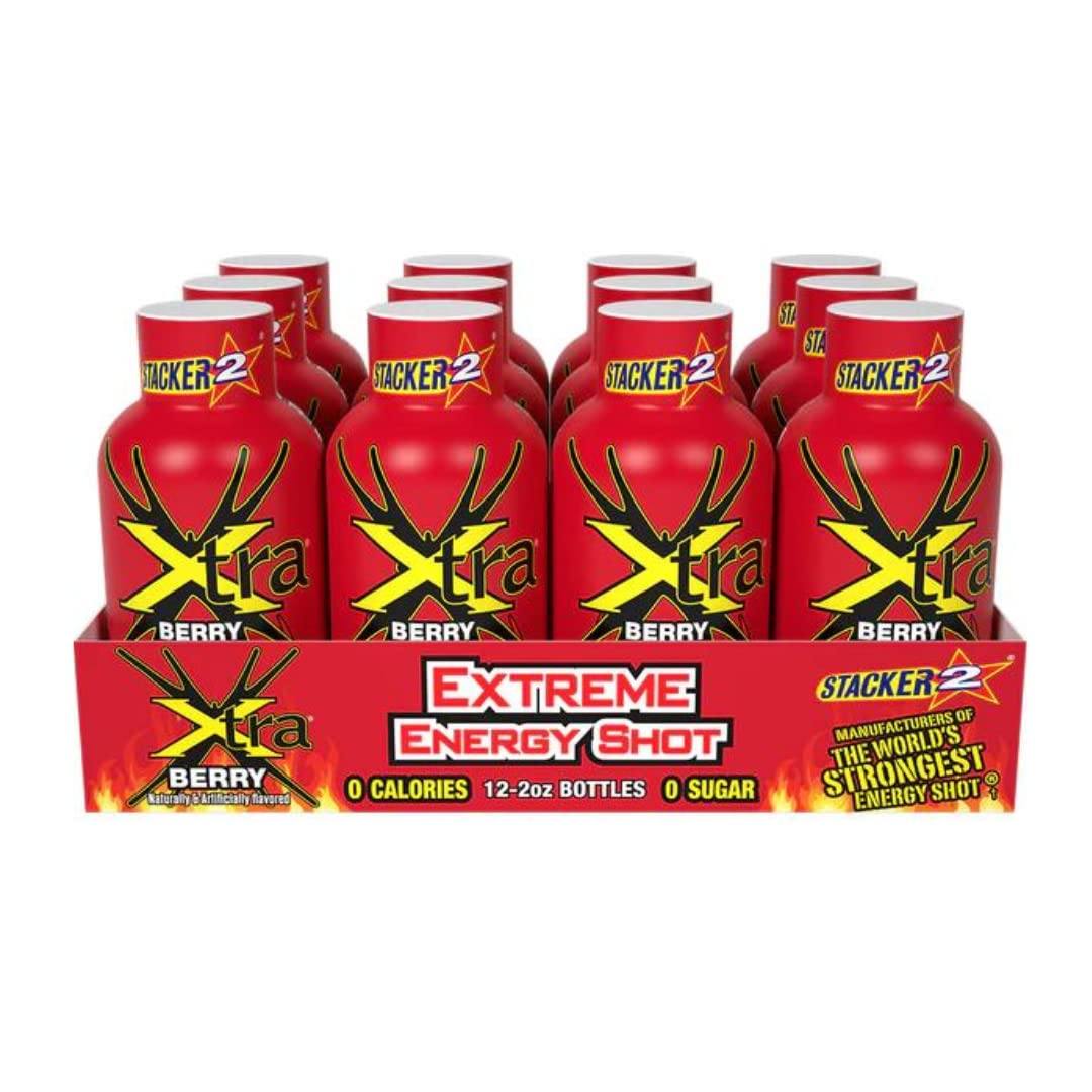 Stacker 2 Energy Shot Extra Strength Berry Flavor: 12ea - 2 Fl oz