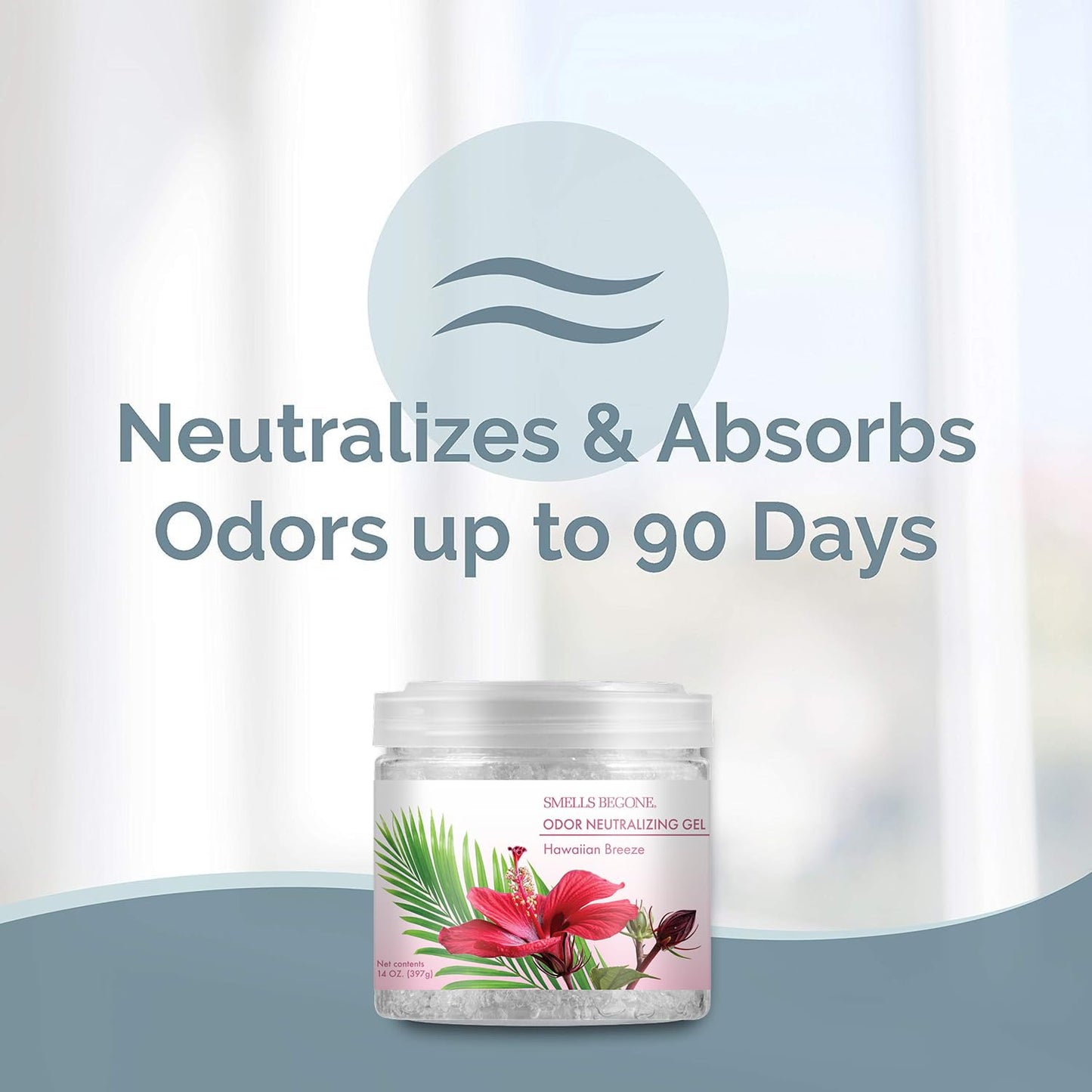 SMELLS BEGONE 14oz Crystal Odor Eliminator - Absorb & Eliminate Odors in Homes, Offices, Bathrooms, Basements, Garage, Cars, RVs & Boats - Remove