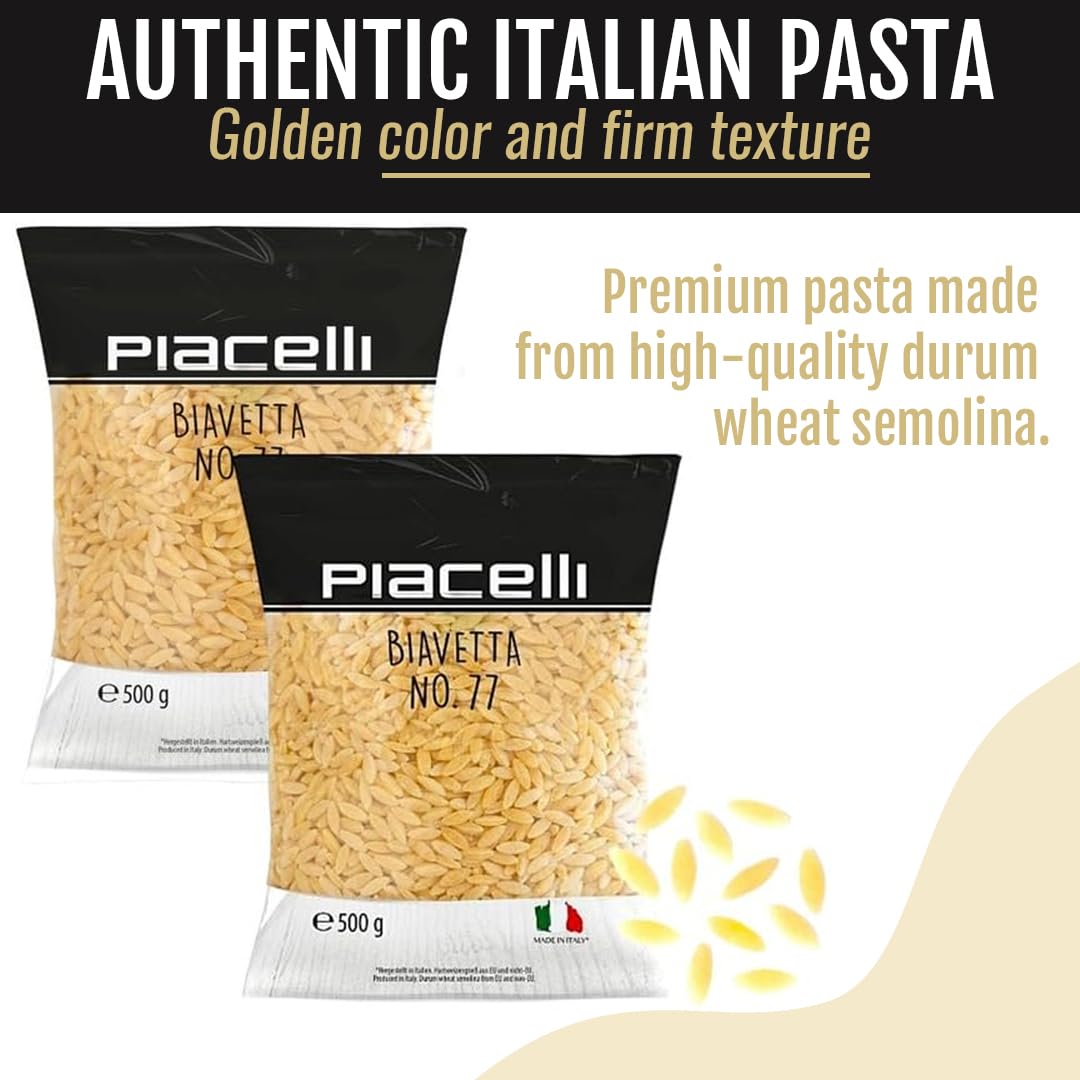 Piacelli Biavetta Pasta No. 77 - Authentic Italian Pasta with Durum Wheat
