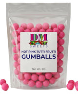 Pink Gumballs - 2 lb Bulk Bag Tutti Frutti | Shimmer Pink Candy | Delicious Fruit Flavor | Candy Buffet, Baby Showers, Birthdays, Weddings, Party