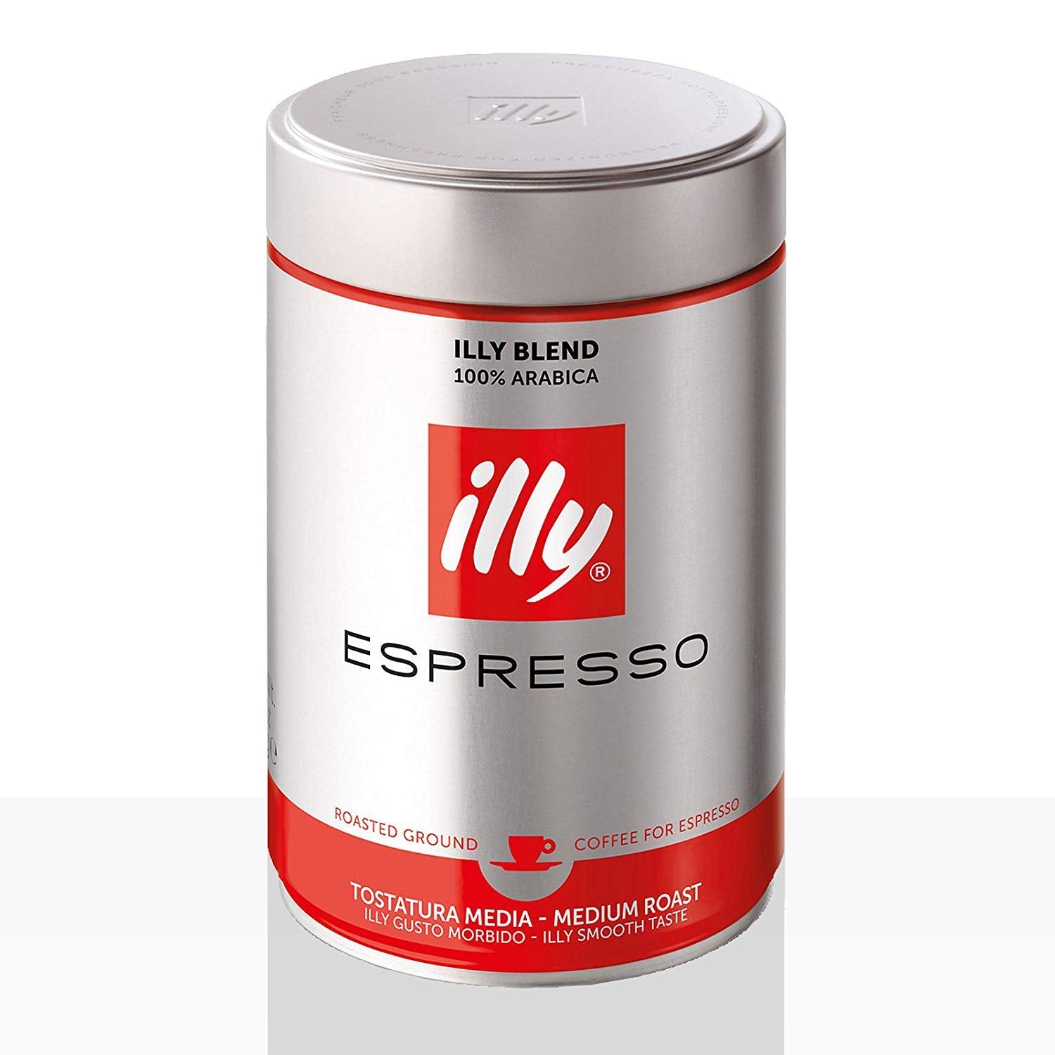 Illy Ground Ground Espresso Medium Roast, 8.8oz Can, 4 Pack