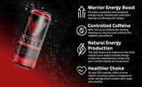 Warrior Energy Drink Regular Sugar - Fuel Your Day with our Low-Calorie, High-Energy Boost, Packed with B-Vitamins, Balanced Caffeine & Unique Taste