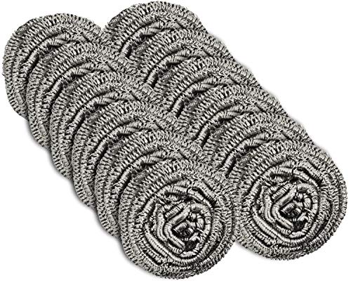 12 Pack Stainless Steel Scourers by Scrub It - Steel Wool Scrubber Pad Used for Dishes, Pots, Pans, and Ovens. Easy scouring for Tough Kitchen