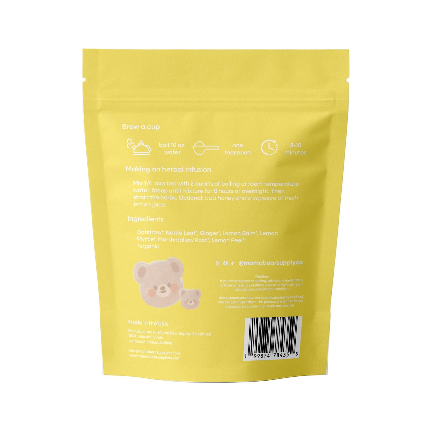 Bright Beginnings Lemon Ginger Tea Early Pregnancy & Beyond Herbal Blend for Nausea, Morning Sickness, Anxitey, Nervous System Support, Acid Reflux