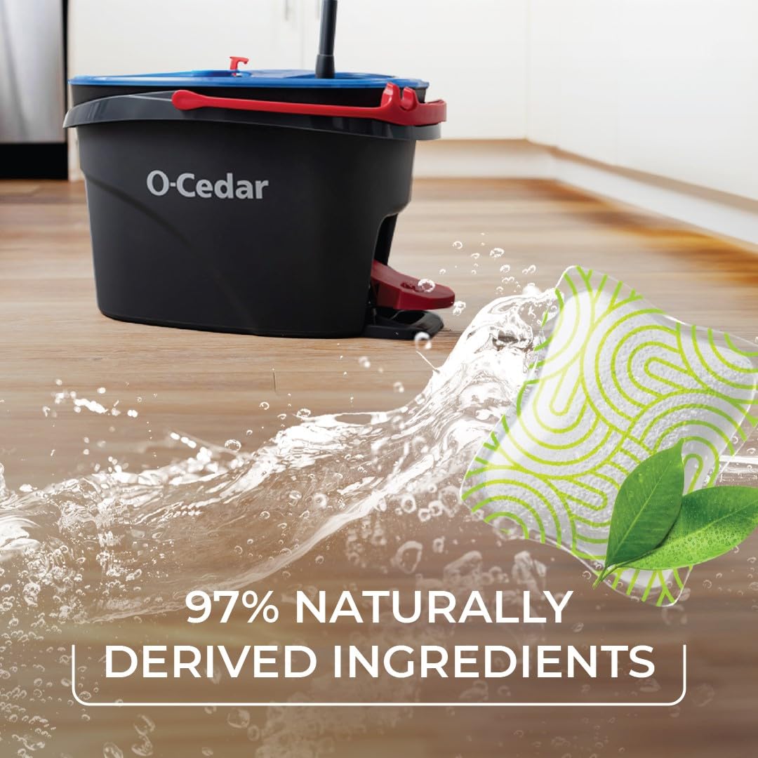 O-Cedar PACS Hard Floor Cleaner, Crisp Citrus Scent 10 Count (1-Pack) | Made with Naturally-Derived Ingredients | Safe to Use on All Hard Floors |