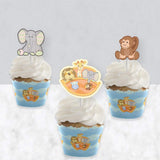 Big Dot of Happiness Noah’s Ark - Cupcake Decoration - Baby Shower Cupcake Wrappers and Treat Picks Kit - Set of 24