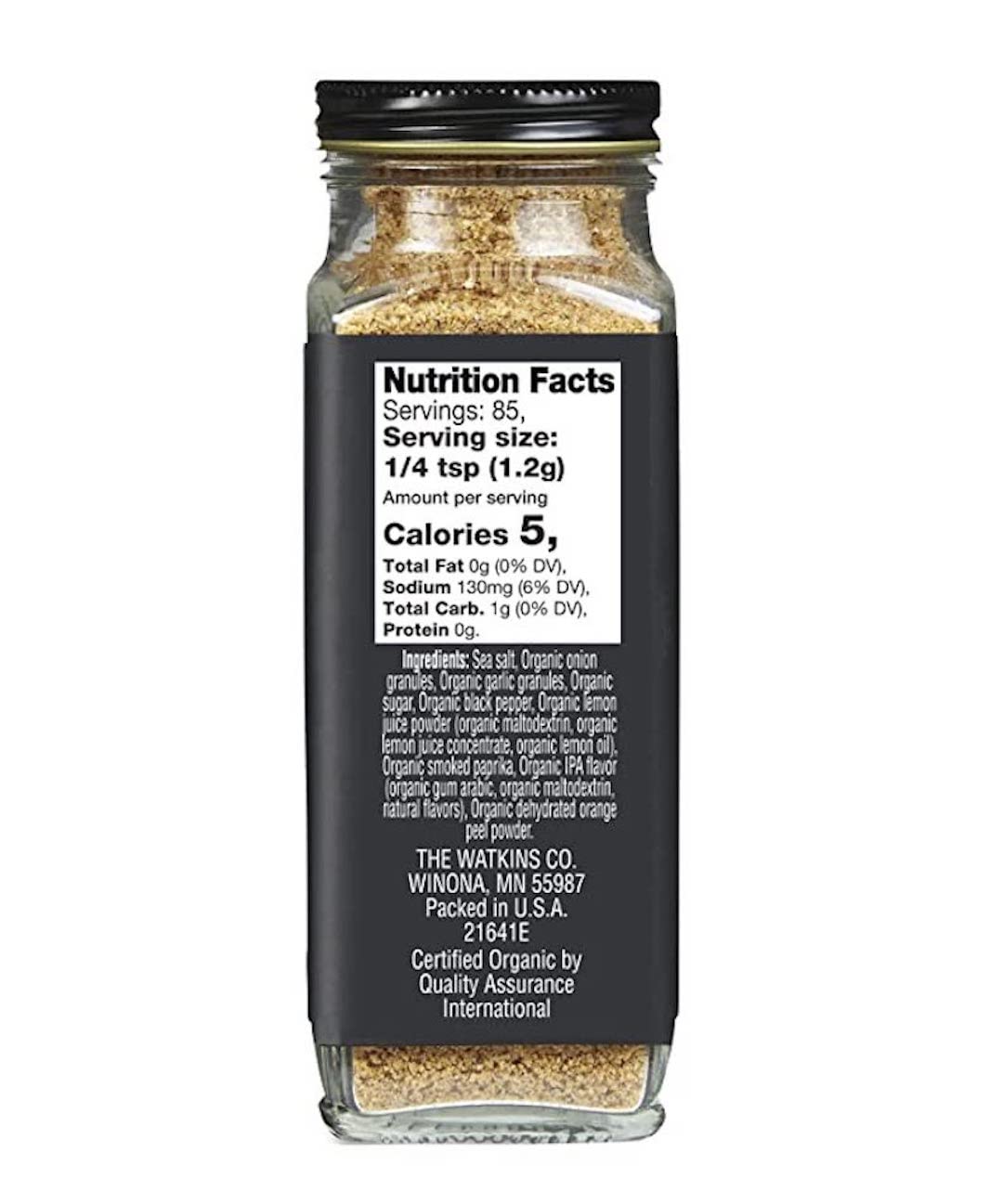 Watkins Gourmet Organic Spice Jar, IPA Seasoning, Non-GMO, Kosher, 3.6 oz. Bottle, 1-Pack