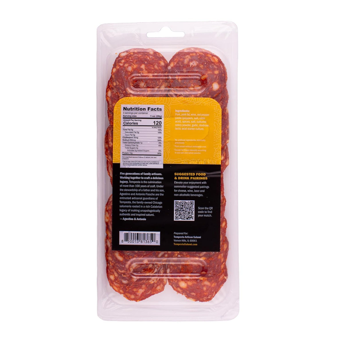 Tempesta CHORIZO Spanish-Style Salami, 3 OZ (Pack of 3)
