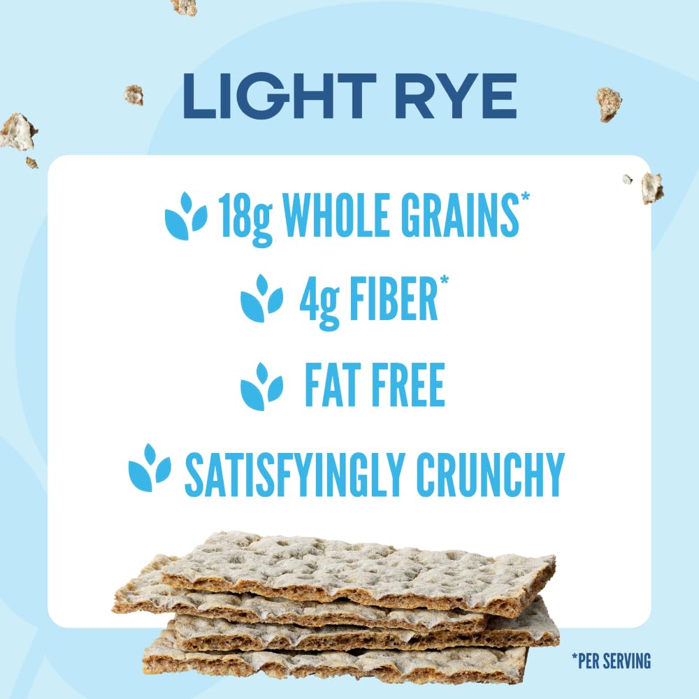 Wasa Light Rye Crispbread, 9.5 oz, Rye Crackers, Non-GMO Ingredients, Good Source of Fiber