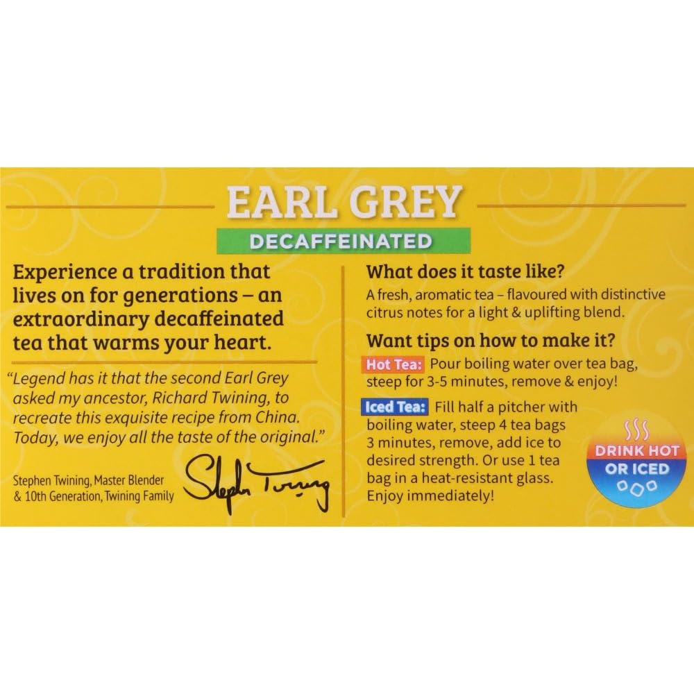 TWININGS TEA, TEA,DECAF,EARL GREY 20 BAG