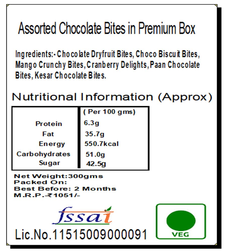 Ghasitaram Gifts Jaiccha Christmas Gifts Assorted Chocolate Bites in Premium Box