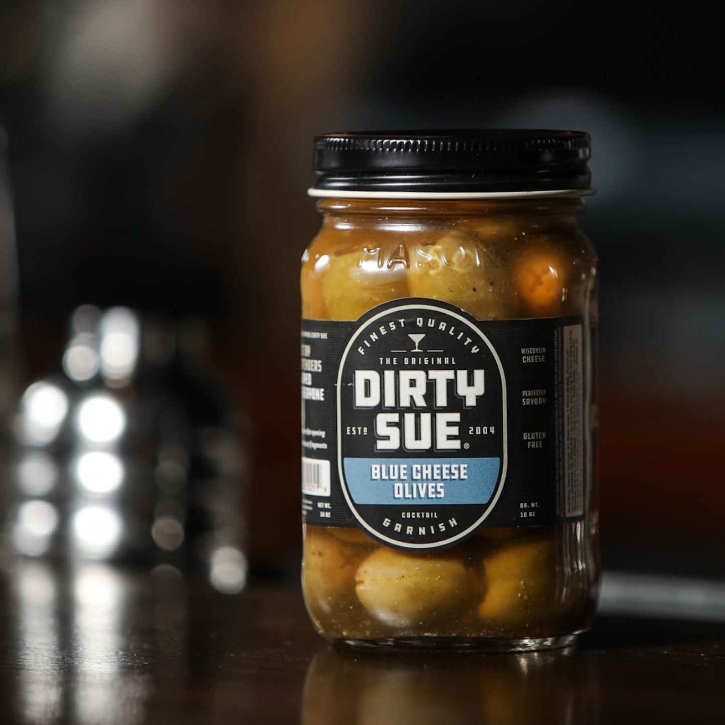Dirty Sue 375 mL Olive Juice and 16 Ounce Stuffed Olive or Onion Combo Pack (Blue Cheese)