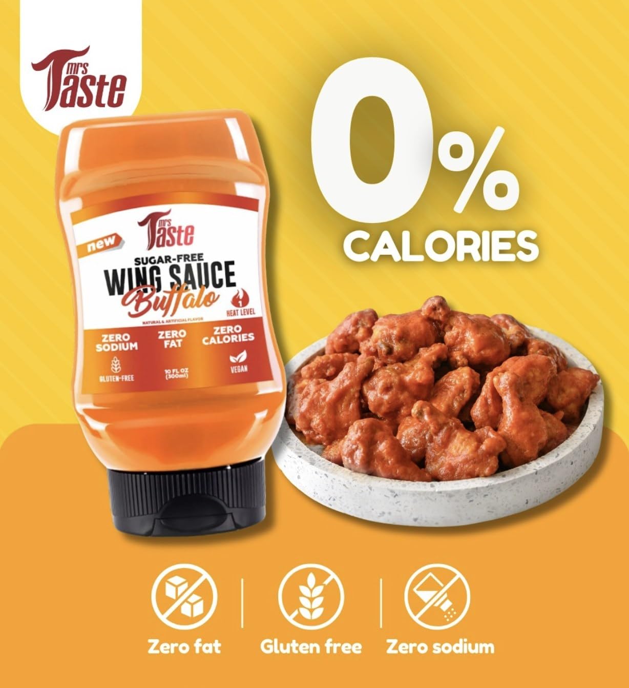 Mrs Taste Sugar Free Sauce, Zero Calories, Zero Sodium, Zero Sugar, High Fiber, Keto Friendly, Paleo Friendly, Low Calorie Option, Condiments