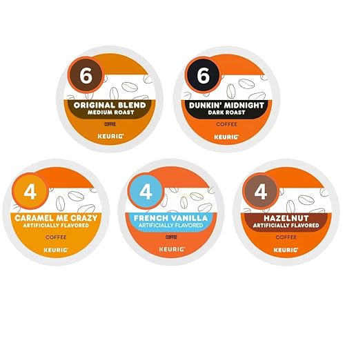 Variety Pack Sampler of K-Cups Coffee Pods-Original, Dark, Caramel, Hazelnut & French Vanilla Coffee-for Keurig Brewers- (24 Count)
