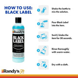 Randy's Black Label Cleaner with 10” Tapered Bristle Pipe Cleaners - All-in-One Cleaning Kit for Glassware, Glasstops, Ceramic, Metal