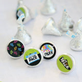 Big Dot of Happiness Set the Pace - Running - Track, Cross Country or Marathon Party Round Candy Sticker Favors - Labels Fit Chocolate Candy (1 Sheet